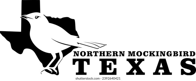 The Northern Mockingbird symbol of Texas Independence Day	