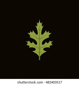 northern oak leaf icon in flat style