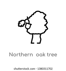 northern  oak tree vector line icon. Simple element illustration. northern  oak tree outline icon from nature concept. Can be used for web and mobile