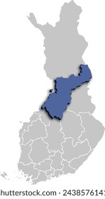 Northern Ostrobothnia REGIONS MAP STATE OF FINLAND 3D ISOMETRIC MAP