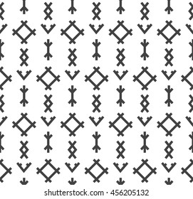 Northern people ornament details seamless vector pattern