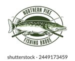 Northern pike fishing badge template