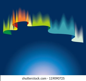 Northern Or Polar Lights, Copy-space Background, Vector Illustration