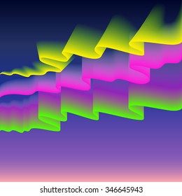 Northern or polar lights, copy-space background, vector illustration art