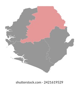 Northern Province map, administrative division of Sierra Leone. Vector illustration.