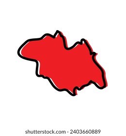 Northern Province of Rwanda vector map illustration.