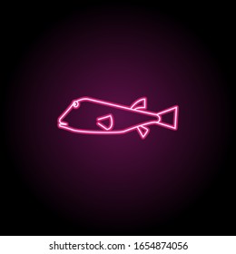 Northern puffer neon icon. Simple thin line, outline vector of fish icons for ui and ux, website or mobile application