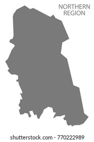 Northern Region map of Montserrat grey illustration silhouette shape
