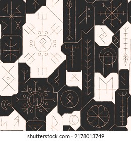 Northern rune. Seamless vector  pattern