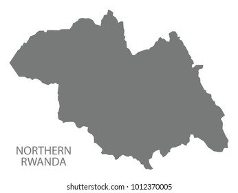 Northern Rwanda map of Rwanda grey illustration silhouette shape