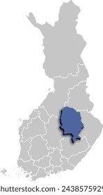 Northern Savonia REGION MAP STATE OF FINLAND 3D ISOMETRIC MAP