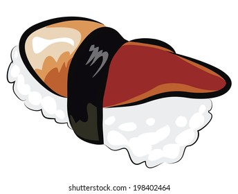 Northern Shell Sushi isolated on white
