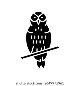northern spotted owl black flat icon for digital and print projects. North american animals. Minimal clean icons for apps and websites. Modern simple icons for UI UX and branding
