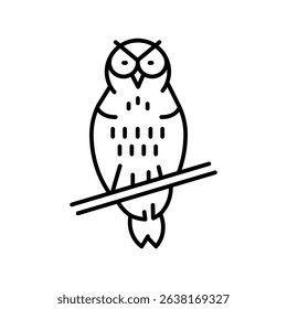 northern spotted owl black line icon for digital and print projects. North american animals. Minimal clean icons for apps and websites. Modern simple icons for UI UX and branding