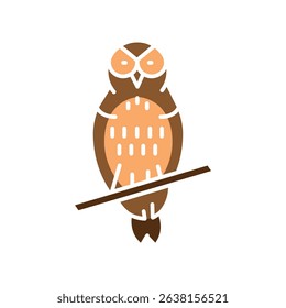 northern spotted owl color flat icon for digital and print projects. North american animals. Minimal clean icons for apps and websites. Modern simple icons for UI UX and branding
