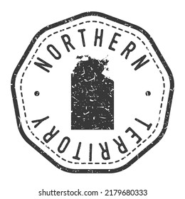 Northern Territory, Australia Map Stamp Retro Postmark. Silhouette Postal Passport. Seal Round Vector Icon. Badge Vintage Postage Design.