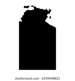 Northern Territory Australia Maps Vector Black Silhouette. Australia Country Map