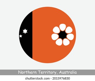 Northern Territory Australia Round Circle Flag. NT Australian Territory Circular Button Banner Symbol EPS-Vektorgrafik