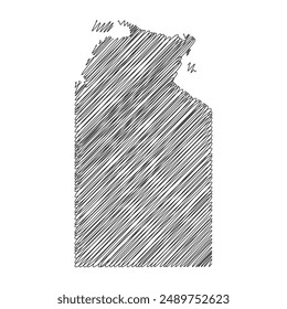 Northern Territory Australia states thread map line vector illustration