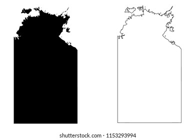 Northern Territory (Australian states and territories, NT) map vector illustration, scribble sketch Northern Territory map