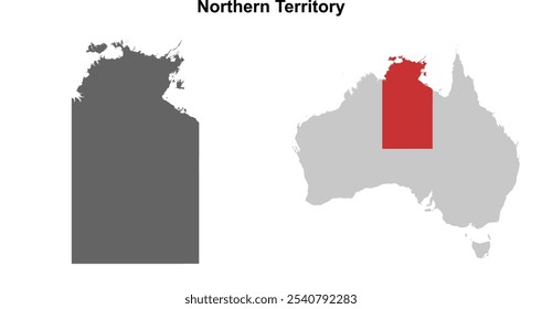 Northern Territory blank outline map set