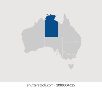 Northern Territory Highlighted on Australia Map Eps 10