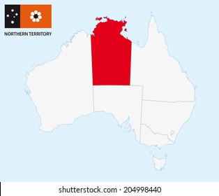 northern territory map with flag