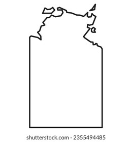 Icono de línea del mapa del territorio norte. gráfico ilustrativo del mapa del territorio septentrional