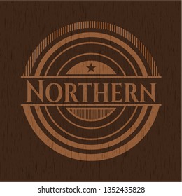 Northern wooden emblem. Retro