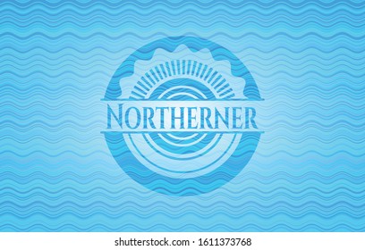 Northerner water concept badge background. Vector Illustration. Detailed.