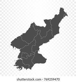 northKorea map isolated on transparent background