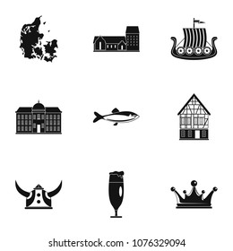 Northland icons set. Simple set of 9 northland vector icons for web isolated on white background