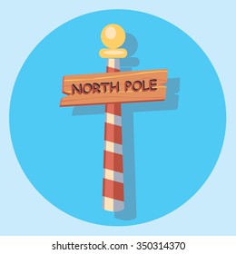 Northpole Sign Circle Flat Icon