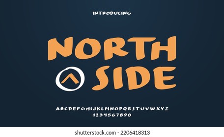 Northside bold handwritten font vector graphic design template. Typeface for any purpose EPS 10