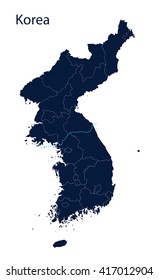 Mapa de Corea del Norte y del Sur