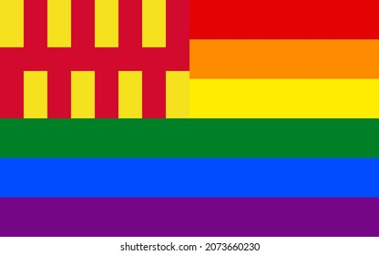 northumberland and rainbow flags. vector illustration proportion 5:8
