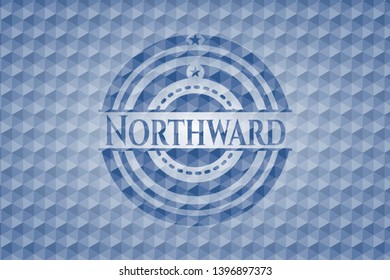 Northward blue emblem with geometric pattern. Vector Illustration. Detailed.