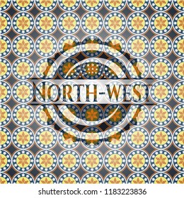 North-west arabic badge background. Arabesque decoration.