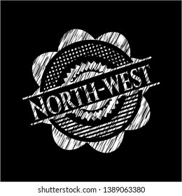 North-west with chalkboard texture. Vector Illustration. Detailed.