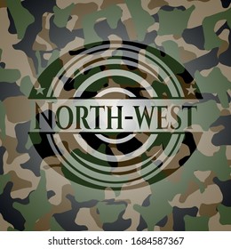 North-west on camouflaged texture. Vector Illustration. Detailed.