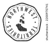 Northwest Territories, Canada Map Stamp Retro Postmark. Silhouette Postal Passport. Seal Round Vector Icon. Badge Vintage Postage Design.