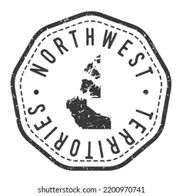 Northwest Territories, Canada Map Stamp Retro Postmark. Silhouette Postal Passport. Seal Round Vector Icon. Badge Vintage Postage Design.