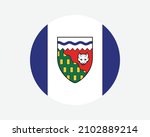 Northwest Territories Canada Round Flag. NT, Canadian Circle Flag. Northwest Territories Canada Territory Circular Shape Button Banner. EPS Vector Illustration.