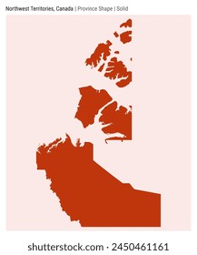Territorios del Noroeste, Canadá. Mapa de Vector simple. Forma Provincia. Estilo sólido. Frontera de los Territorios del Noroeste. Ilustración vectorial.