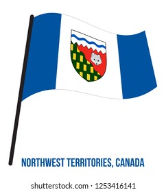 Northwest Territories Flag Waving Vector Illustration on White Background. Territory Flag of Canada. Correct Size, Proportion and Colors.