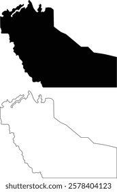 Northwest Territories province vector map outline silhouette contour 
