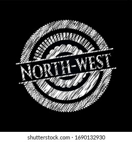 North-west written on a blackboard. Vector Illustration. Detailed.
