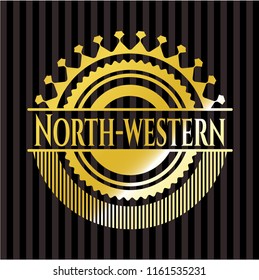 North-western gold shiny emblem
