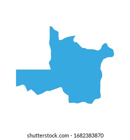 northwestern map vector in zambia country