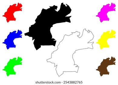 Condado de Norton, Comunidade da Virgínia (cidade independente, condado dos EUA, Estados Unidos da América, EUA, EUA) mapa ilustração vetorial, esboço de rabisco Mapa de Norton